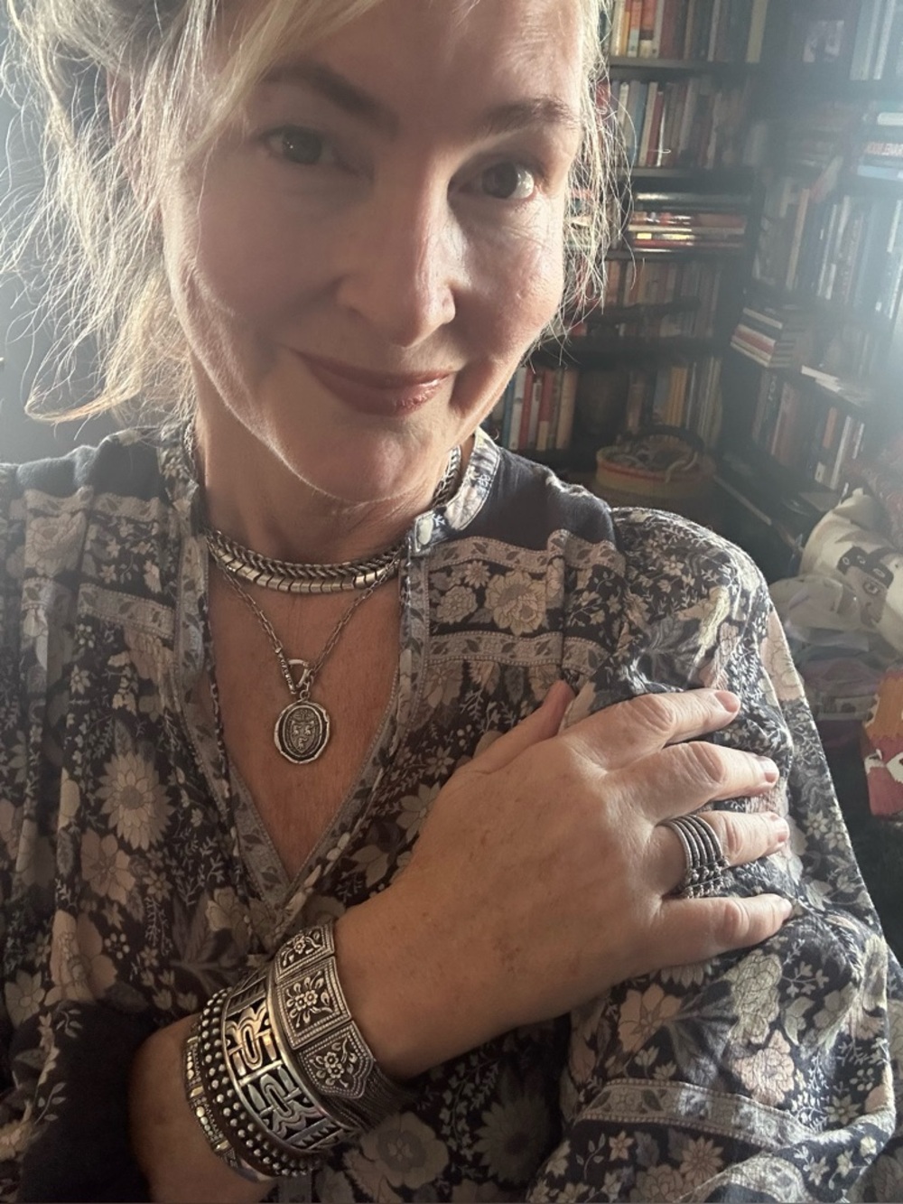 🇵🇪Peruvian vintage handmade stamped sterling silver necklace. Snakeskin boho